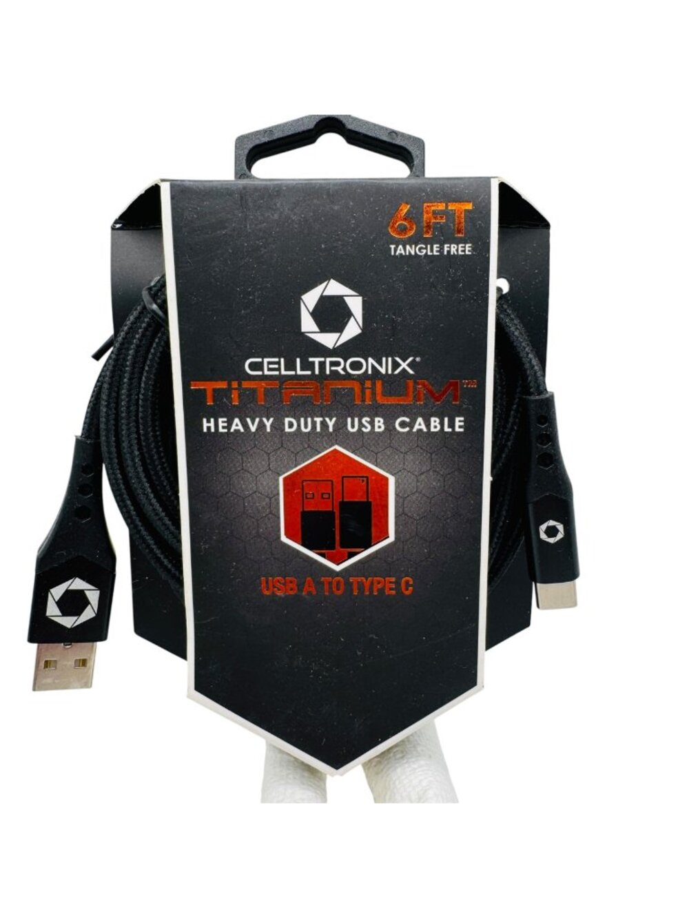 Celltronix Titanium 6 Ft Heavy Duty USB Cable USB A To Type C Charging Data Tran